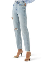 Le High 'N' Tight Raw Straight Jeans